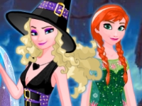 Флеш игра Эльза и Анна готовятся к Хэллоуину