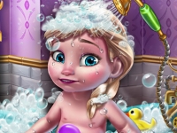 Флеш игра Веселая ванна для доченьки Эльзы